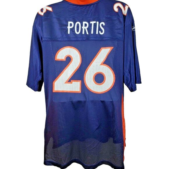 Official NFL Reebok Denver Broncos Clinton Portis #26 blue jersey size Large - Picture 1 of 9